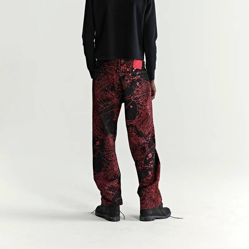 Sp5der Black Red V2 Web Denim