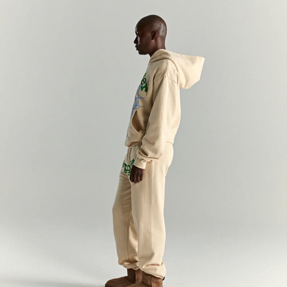 Sp5der Cream OG Web V2 Hoodie
