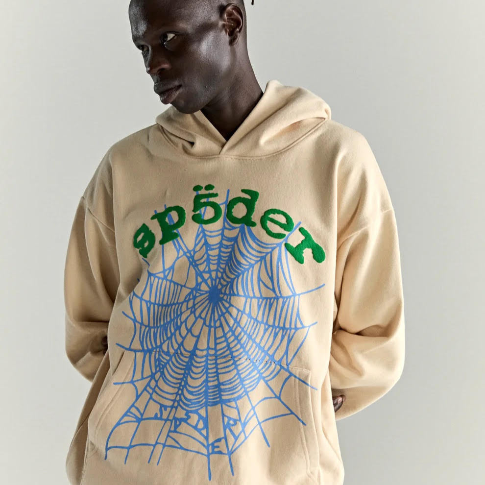 Sp5der Cream OG Web V2 Hoodie
