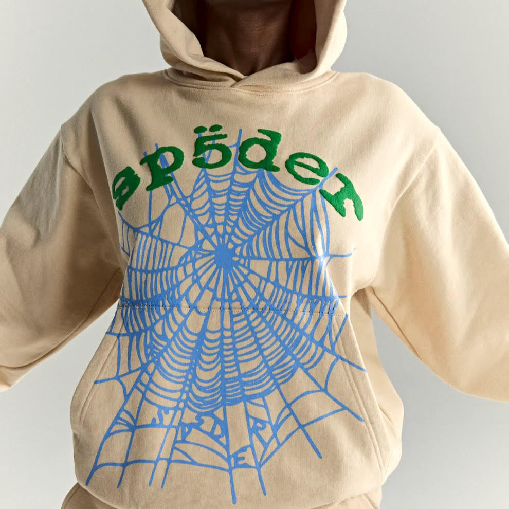 Sp5der Cream OG Web V2 Hoodie