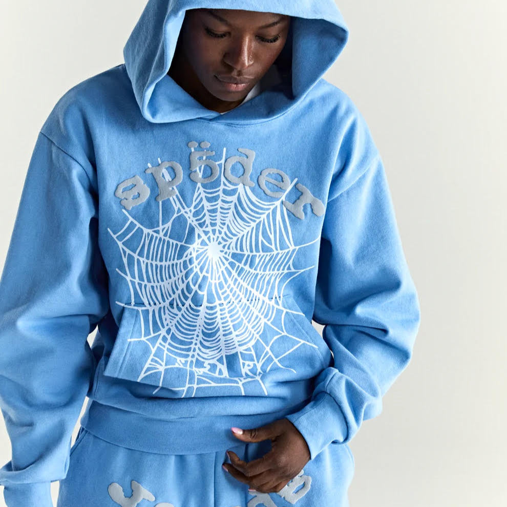 Sp5der Dusty Blue OG Web V2 Hoodie