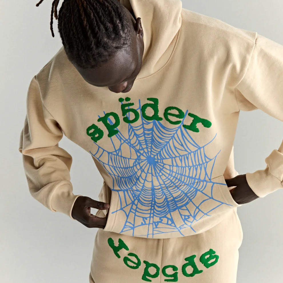 Sp5der Cream OG Web V2 Hoodie