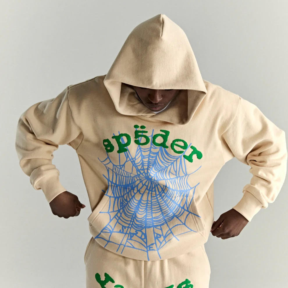 Sp5der Cream OG Web V2 Hoodie