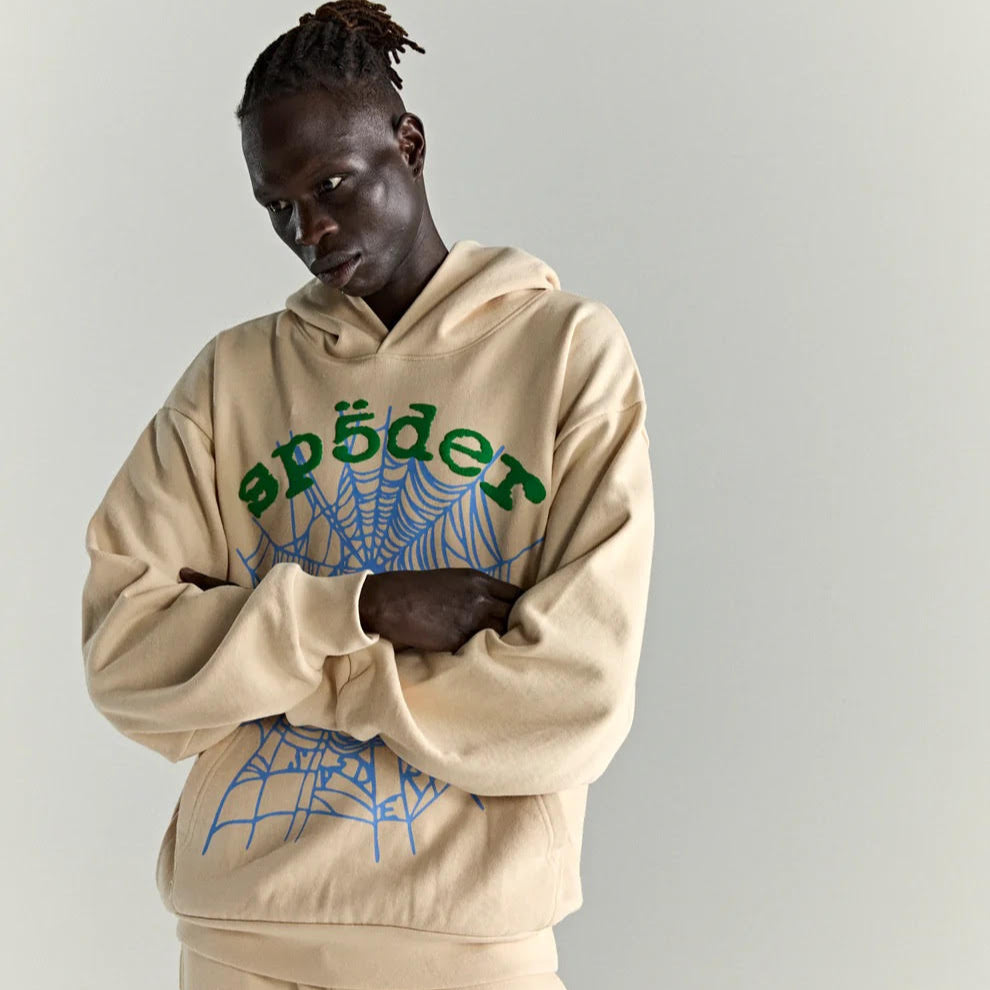 Sp5der Cream OG Web V2 Hoodie