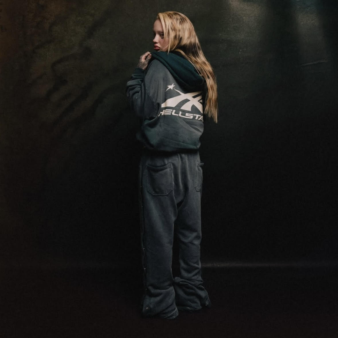 Hellstar Grey HS Logo Zip Hoodie