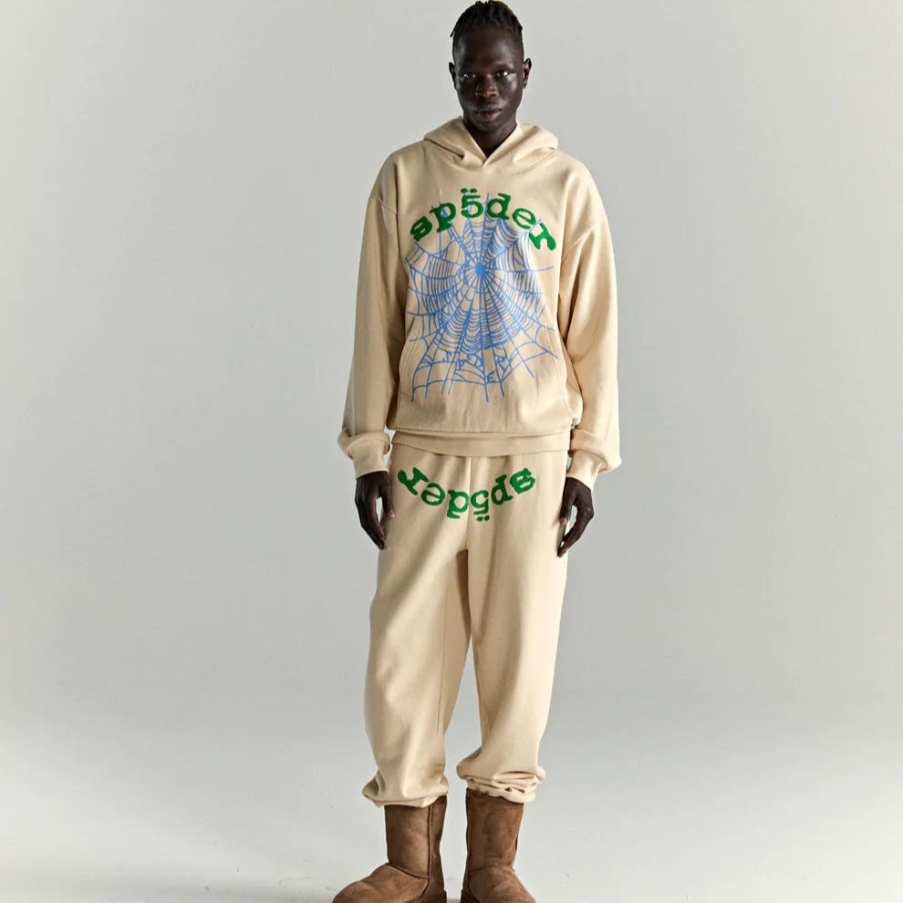 Sp5der Cream OG Web V2 Hoodie
