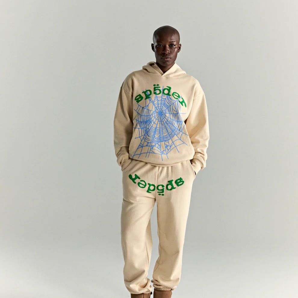 Sp5der Cream OG Web V2 Hoodie