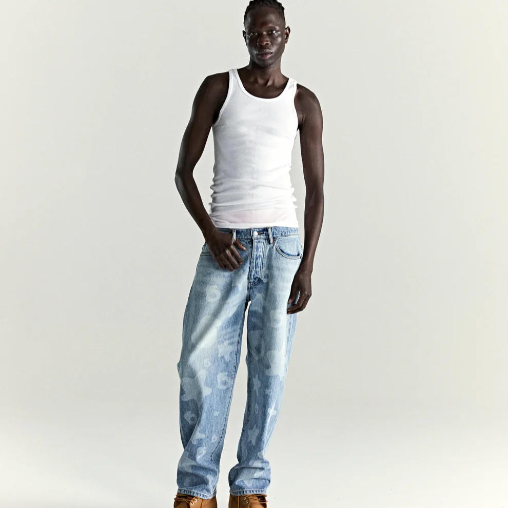 Sp5der Light Blue Wash Beluga Denim