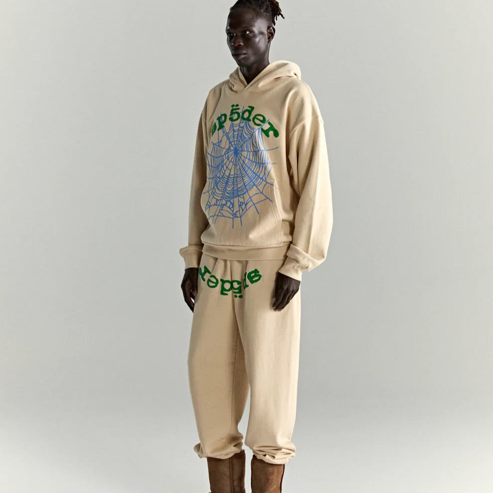 Sp5der Cream OG Web V2 Hoodie