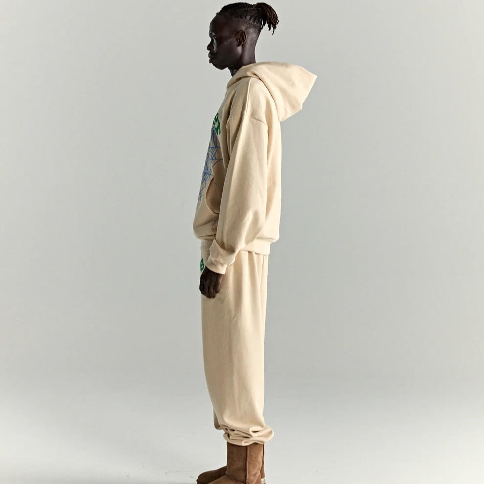 Sp5der Cream OG Web V2 Hoodie