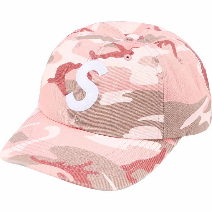 Supreme Pink Camo Pigment Coated S Logo 6-Panel