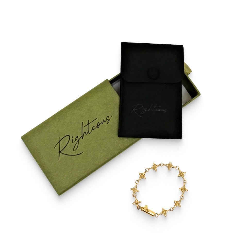 We Are Righteous Gold Link Bracelet