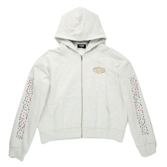 AZVA Grey Crystal Cactus Zip Hoodie