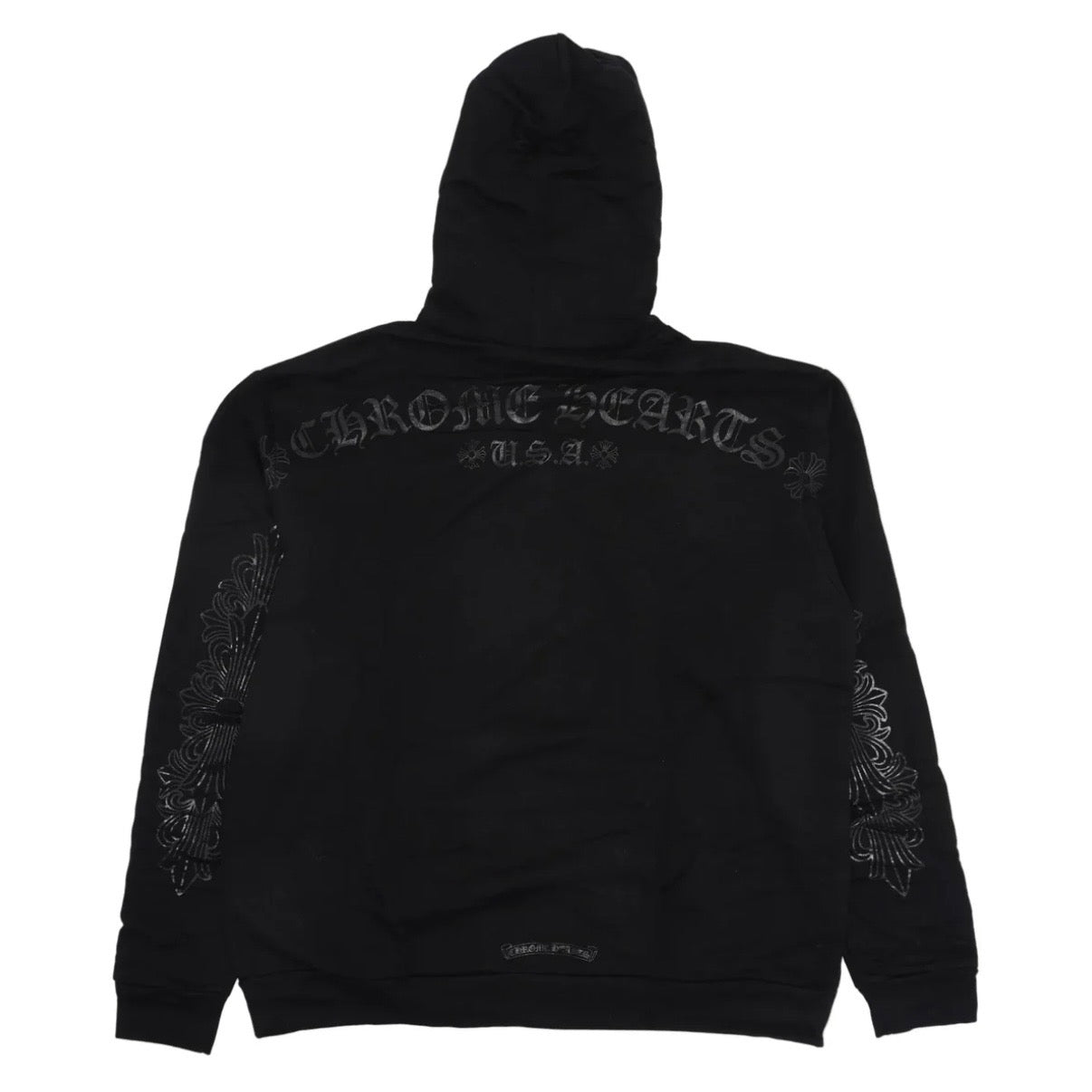 Chrome Hearts Black Floral Horseshoe Hoodie
