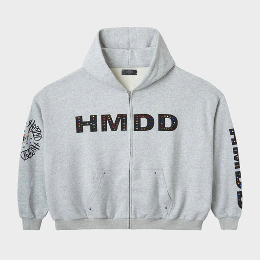 HMDD Grey Chimestone Zip Hoodie
