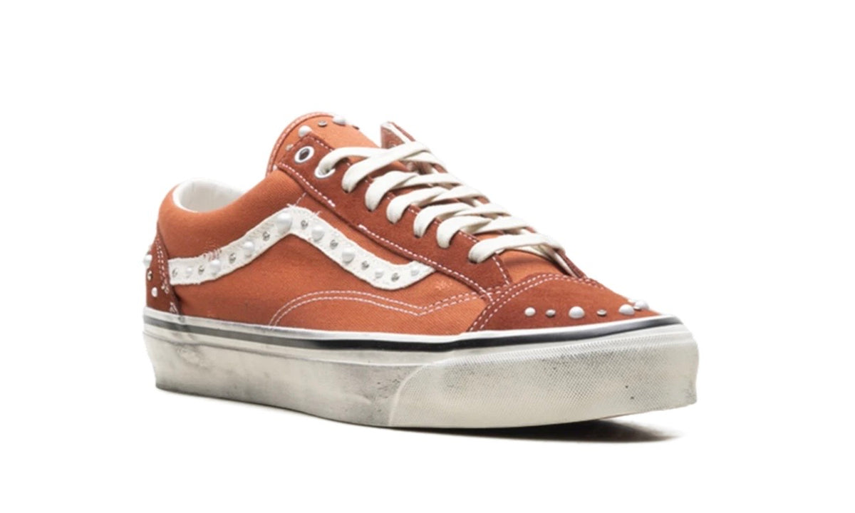 Vans LX Old Skool 36 Pearlized Pack Rust Bronze, medial three-quarter view of the rust upper