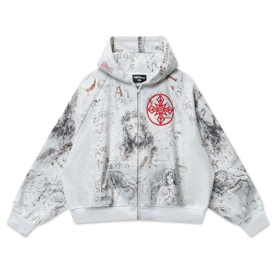 We Are Righteous Fear No Evil Zip Hoodie