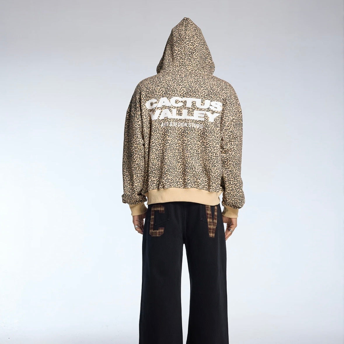 AZVA Leopard Art Zip Hoodie