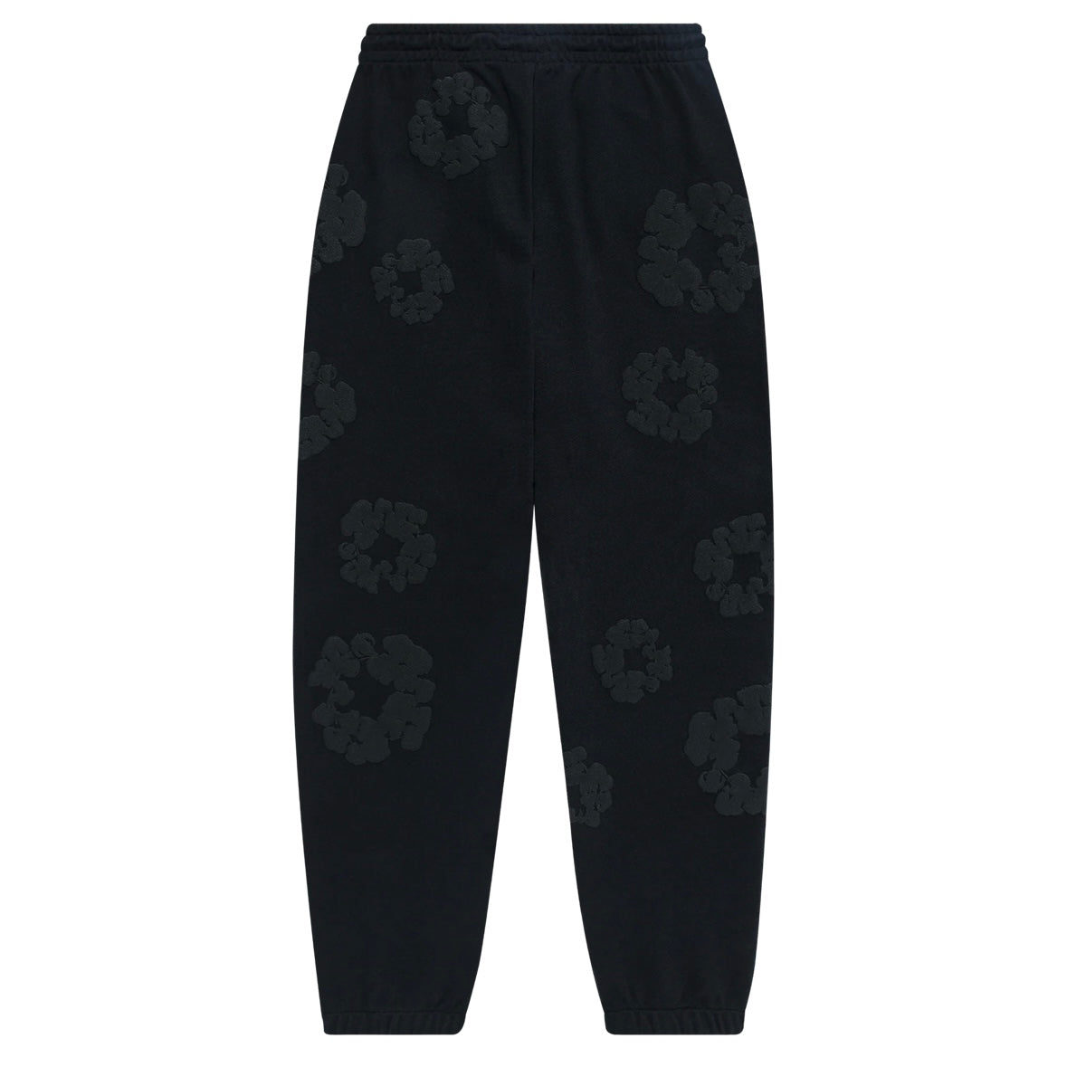 Denim Tears Monochrome Black Cotton Wreath Sweatpants