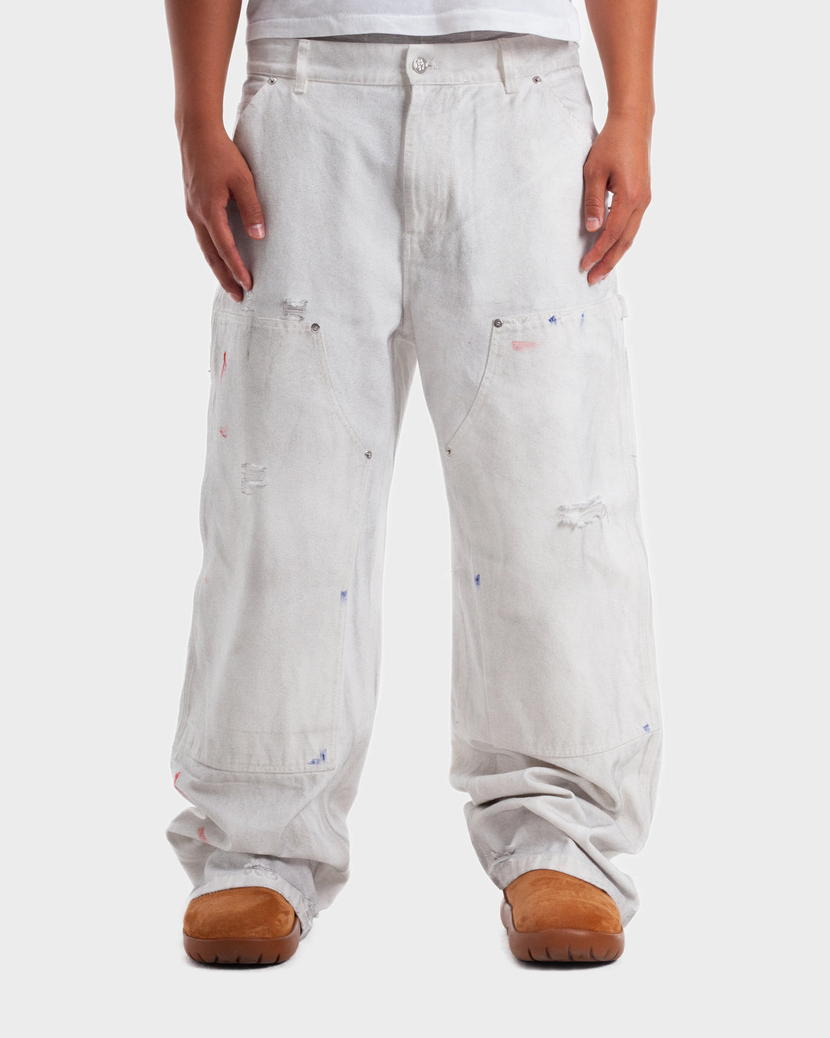 HMDD Big Ed Work Pants, on-model front view of the baggy wide leg