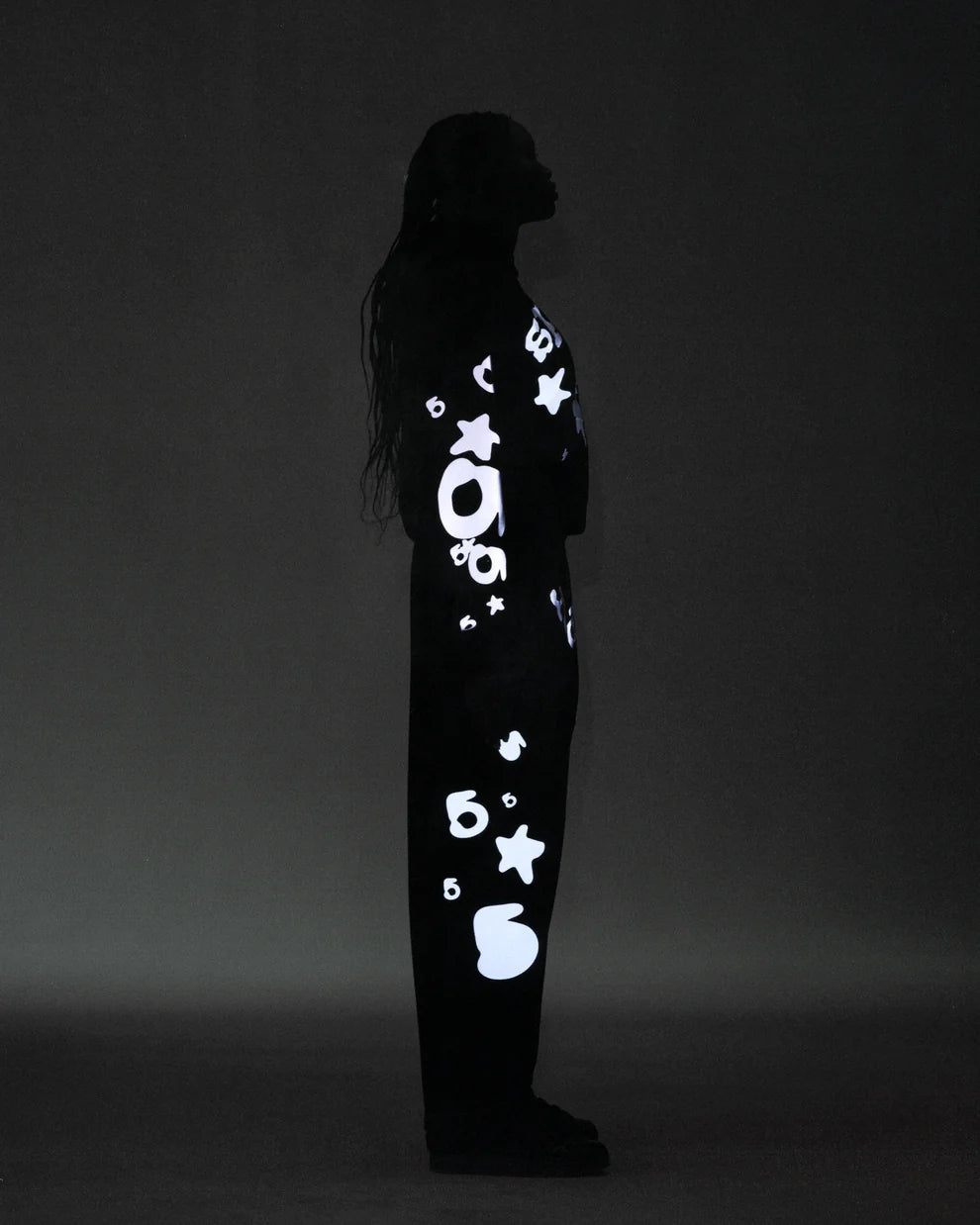 Sp5der Black Reflective Beluga Sweatpants