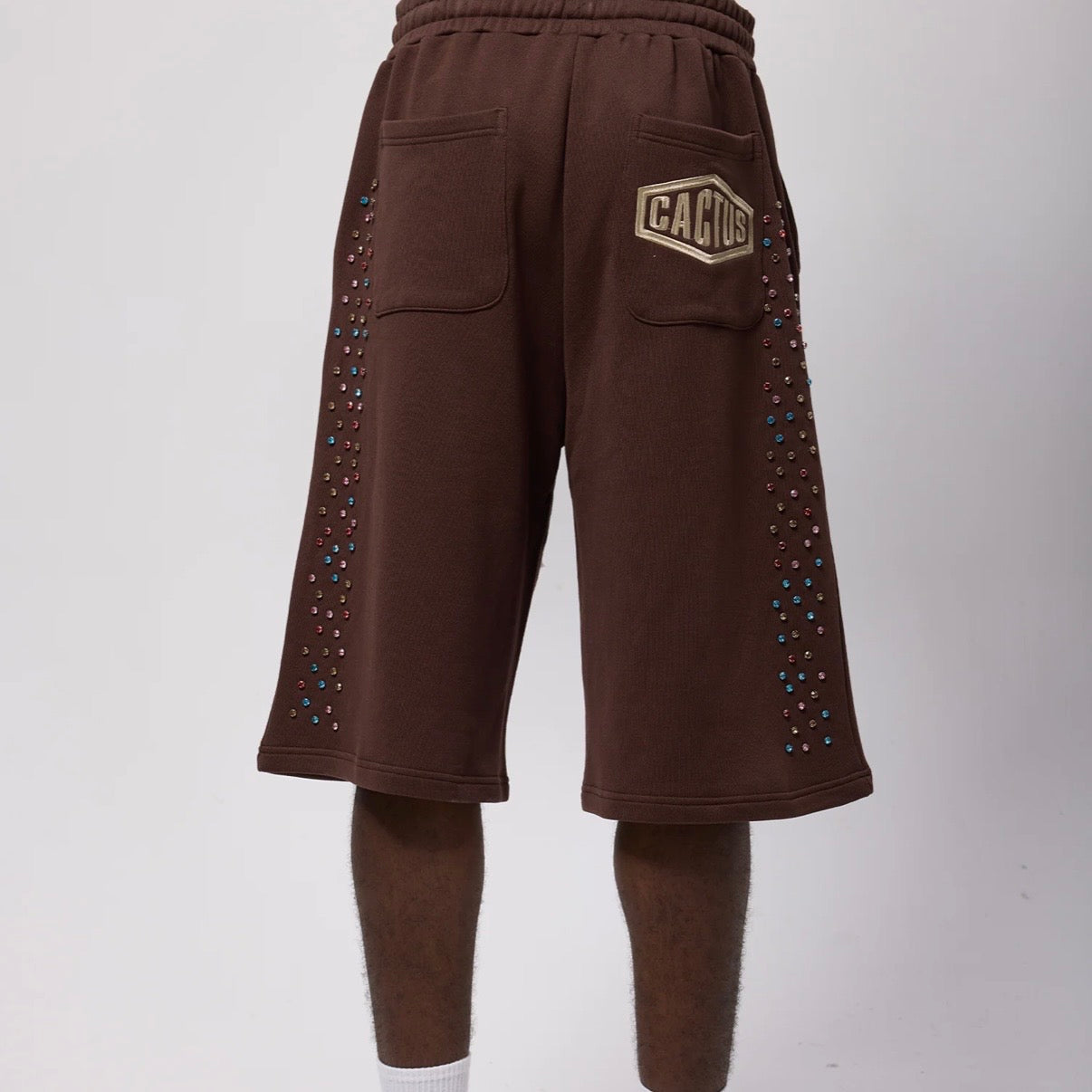 AZVA Brown Crystal Cactus Shorts
