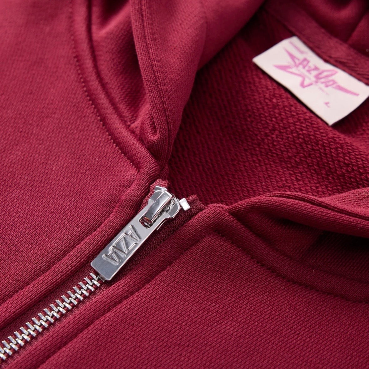 AZVA Maroon Crystal Cactus Zip Hoodie