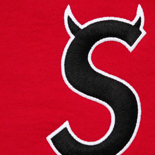 Supreme Red Devil S Logo Zip Hoodie