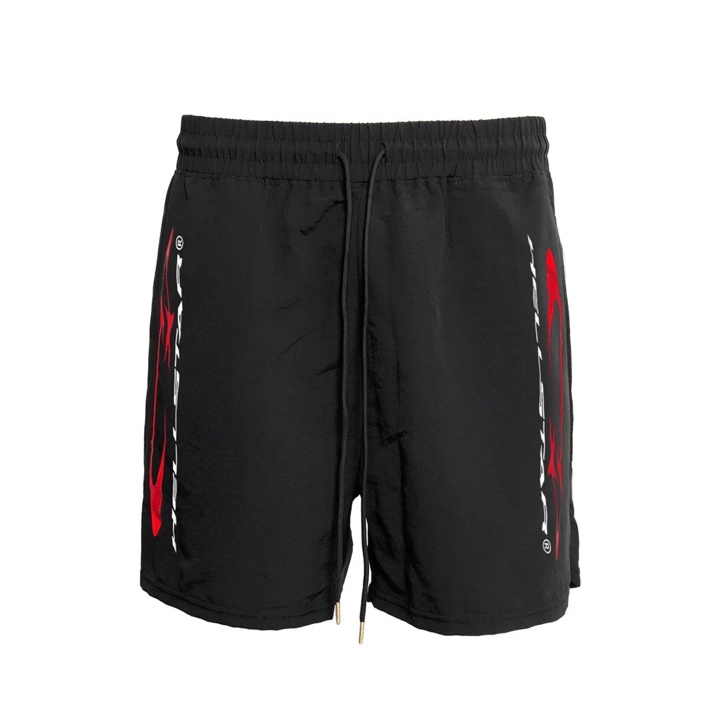 Hellstar Sports Black Red Nylon Shorts