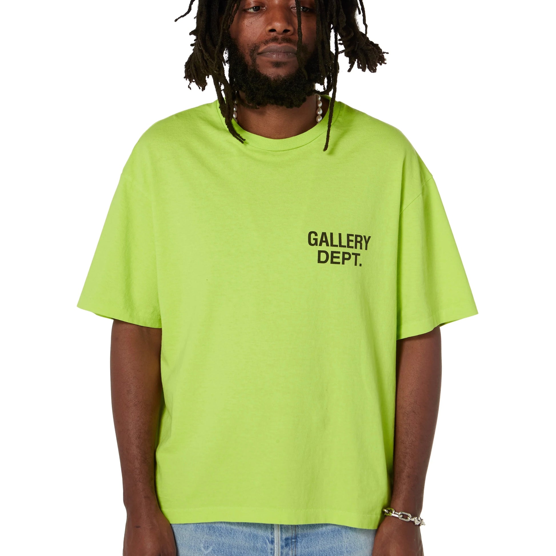 Gallery Dept Lime Green Souvenir T-Shirt On Body View 3