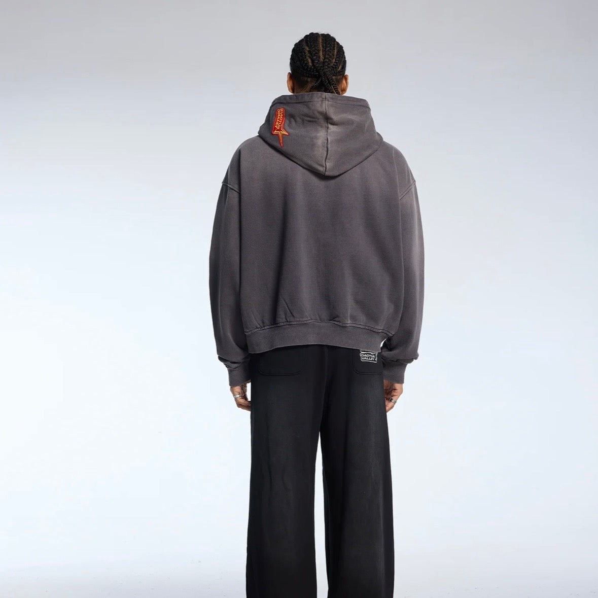 AZVA Vintage Black Rest Stop Zip Hoodie