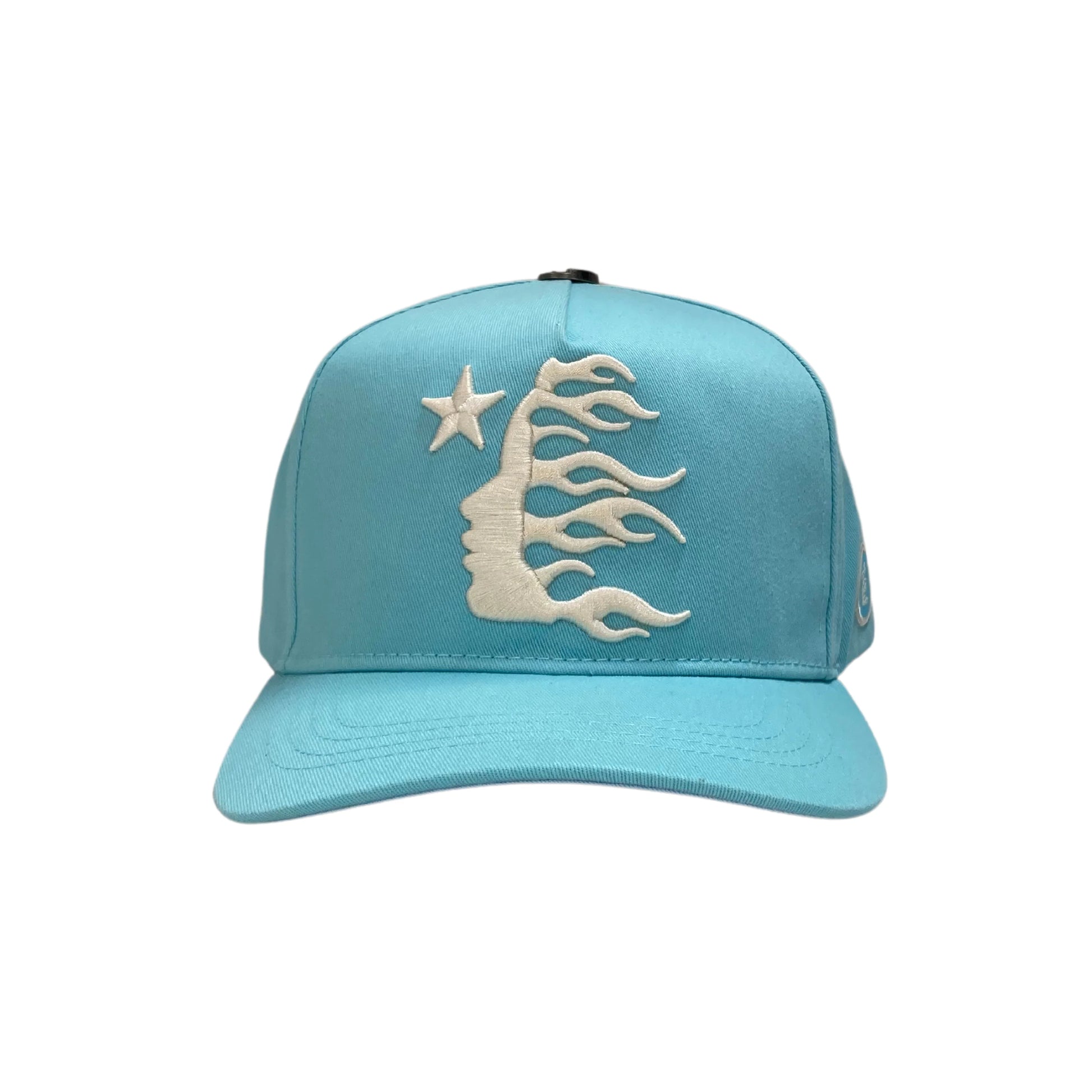 Hellstar Baby Blue Snapback Hat Front View