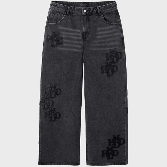 HMDD Black Patch Denim Pants
