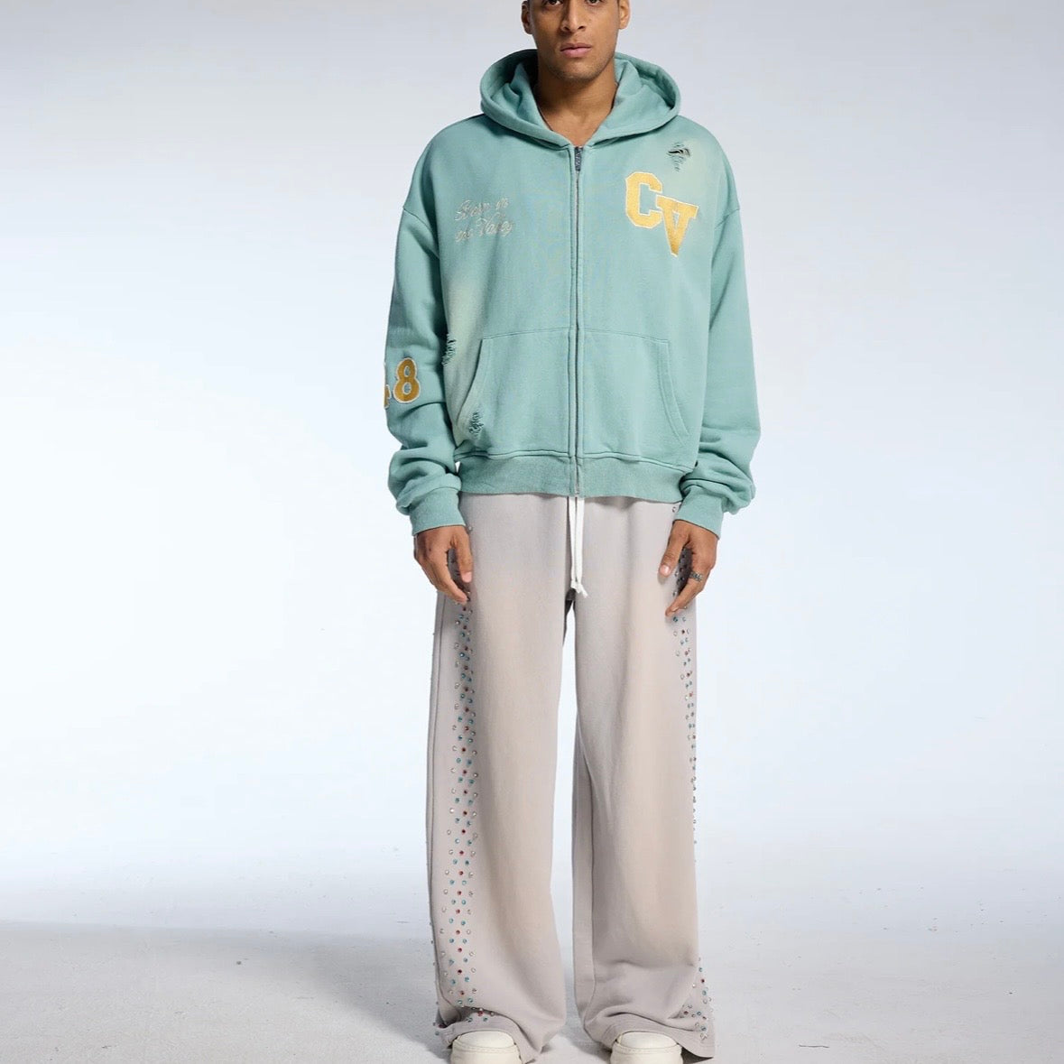 AZVA Mint Green Top Dog Zip Hoodie