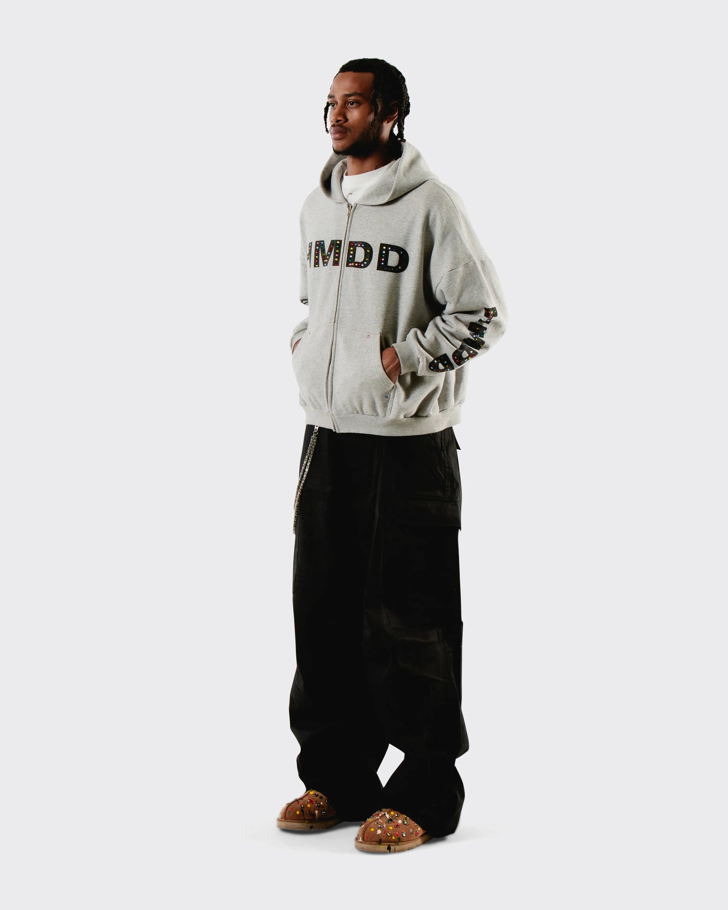 HMDD Grey Chimstone Zip Hoodie