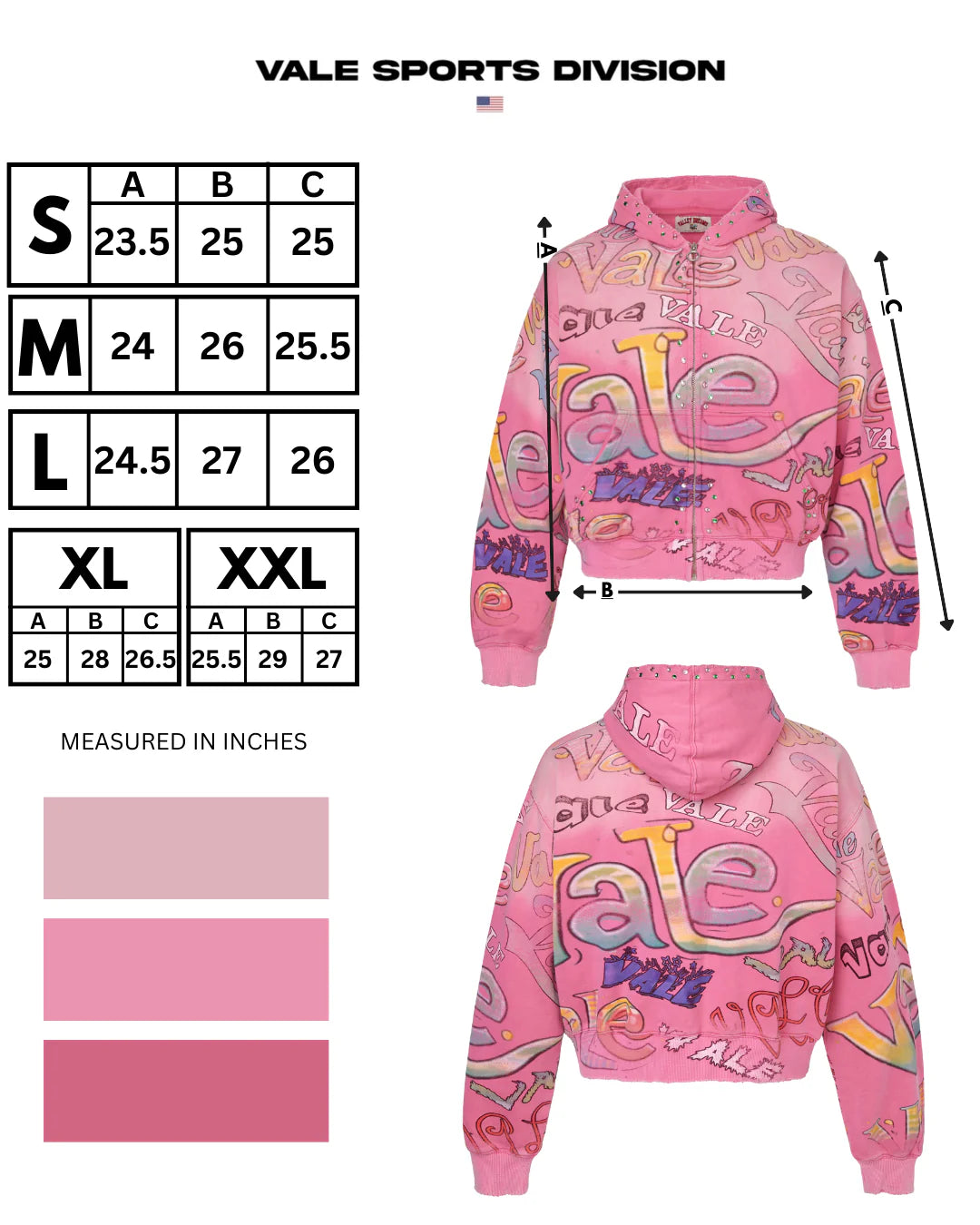 Vale Bubble Gum Zip Hoodie