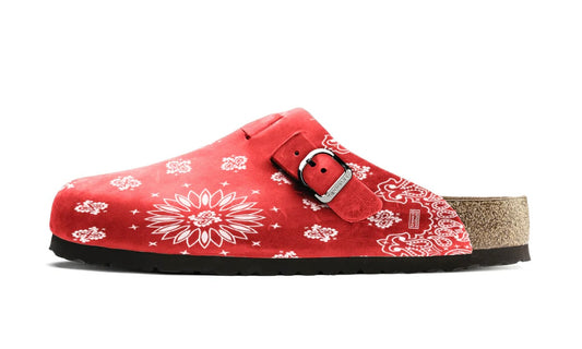 Bravest Studios Burgundy Suede Paisley Clog