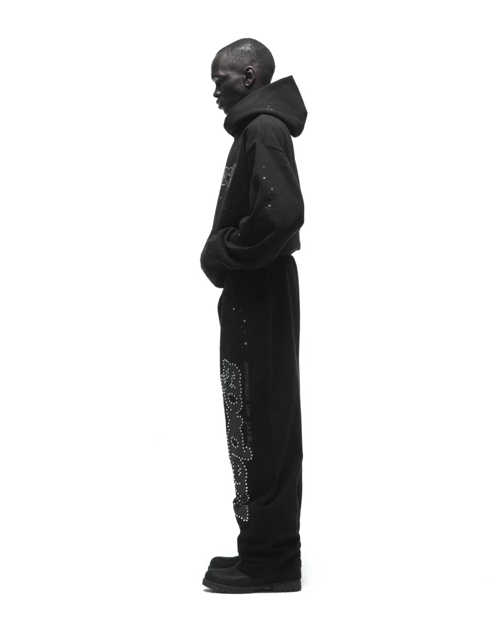 sp5der pank! BLACK sサイズ Sp5der Black Rhinestone Punk V2 Hoodie – Sp5der Hoodie | Soles