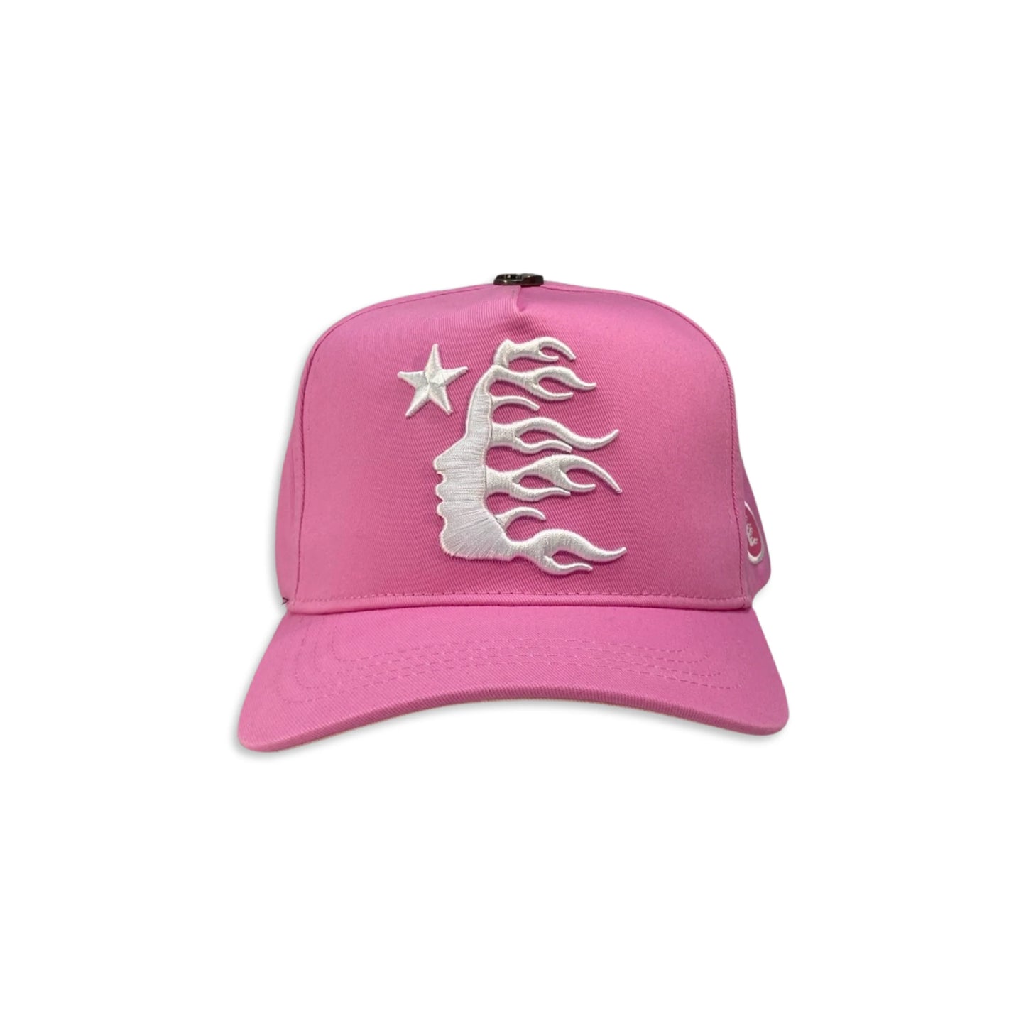 Hellstar Pink White Snapback Hat Front View