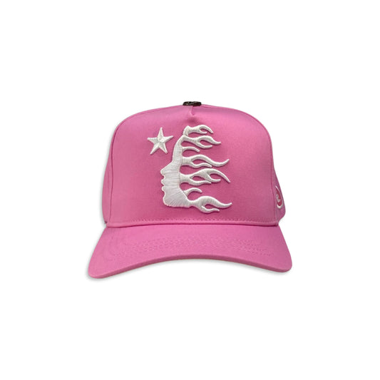 Hellstar Pink White Snapback Hat Front View