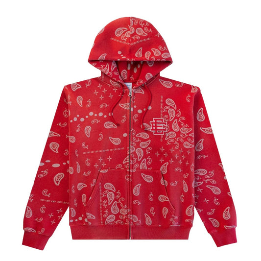 Eric Emanuel Red Paisley Zip Hoodie