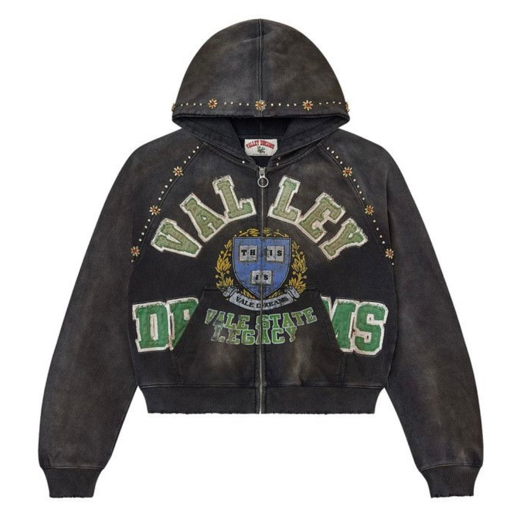Vale Black Gem Zip Hoodie