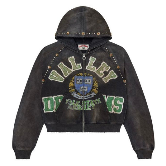 Vale Black Gem Zip Hoodie