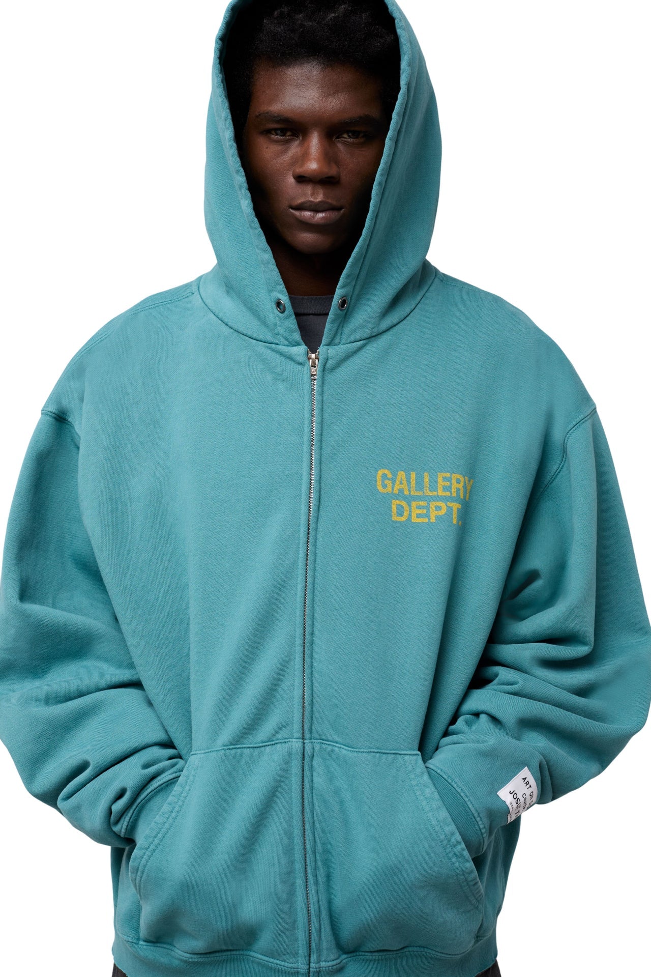 Gallery Dept Vintage Teal 90s Logo Zip Hoodie