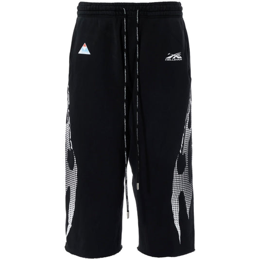 Hellstar Black Gradient Flame 3/4 Shorts