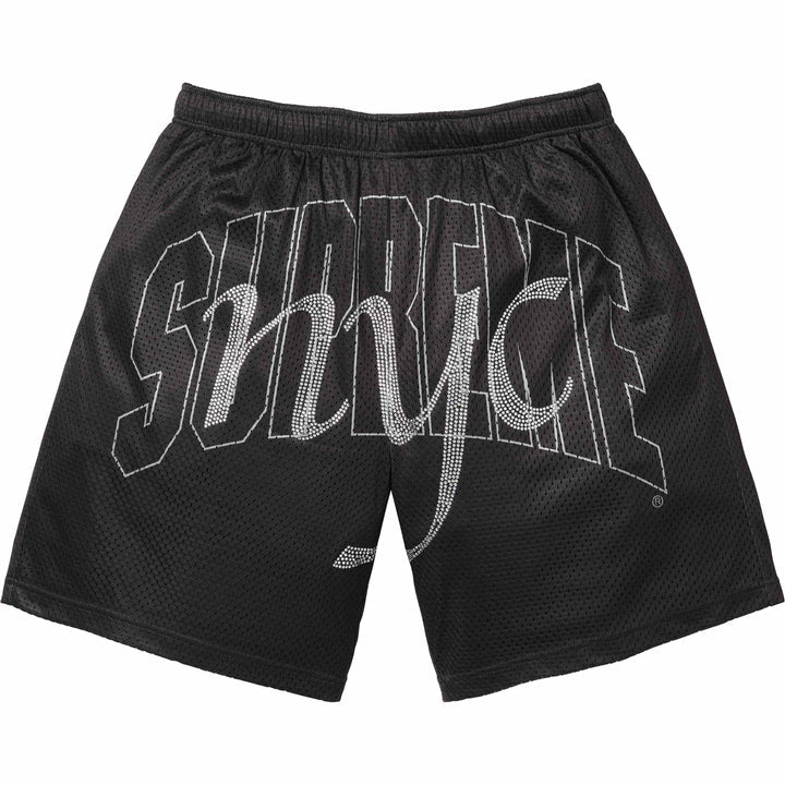 Supreme Black Rhinestone Mesh Shorts