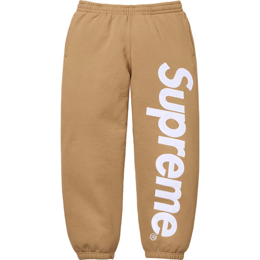 Supreme Light Tan Satin Applique Sweatpants