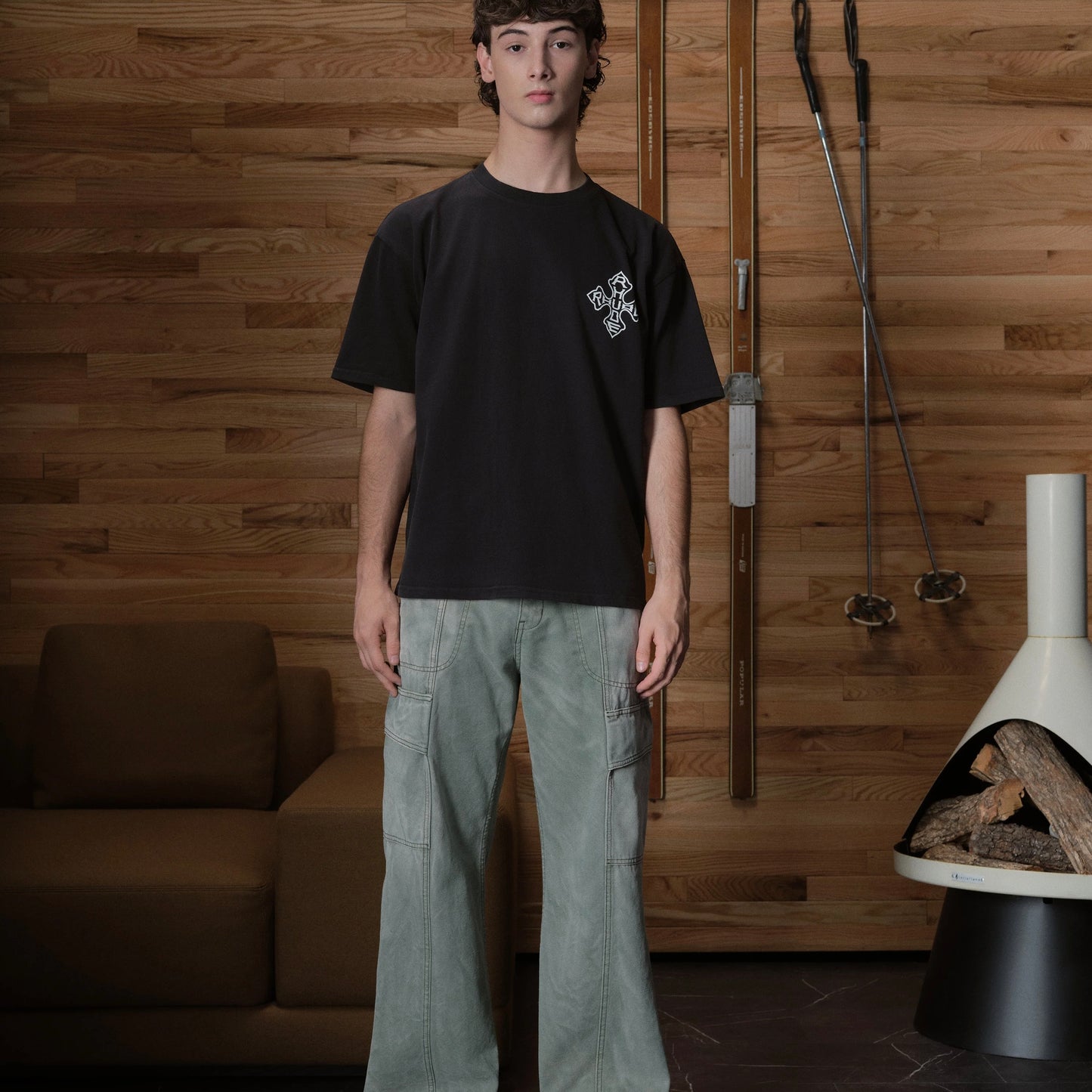 Rhude Vintage Black Cross T-Shirt