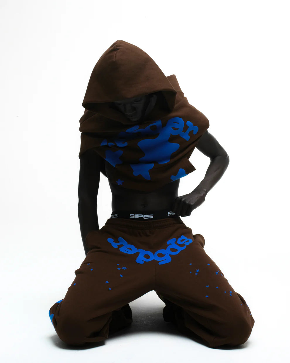 Sp5der Brown Blue Beluga V2 Sweatpants