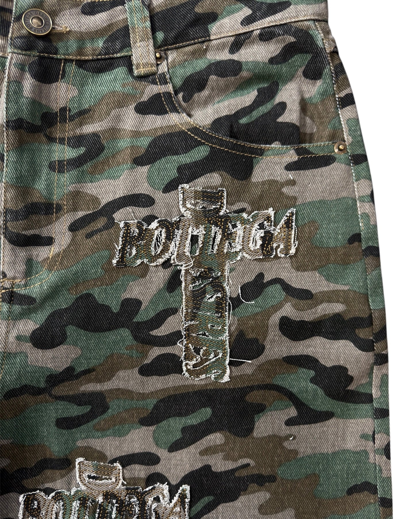 Bottega Desires Holy Grail Denim Camo Pants